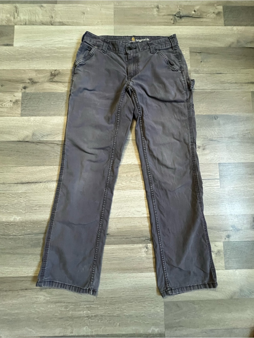 Carhartt Women's Crawford Canvas Carpenter Pants Gray 4 Regular 102080